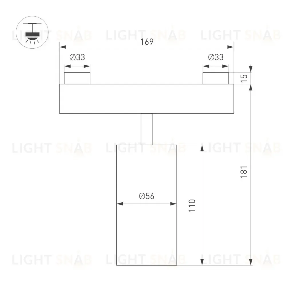 Трековый светильник Arlight ART-INBELT-SPOT-R56-15W Day4000-MIX (BK, 34 deg, 48V, DALI) 051361 051361