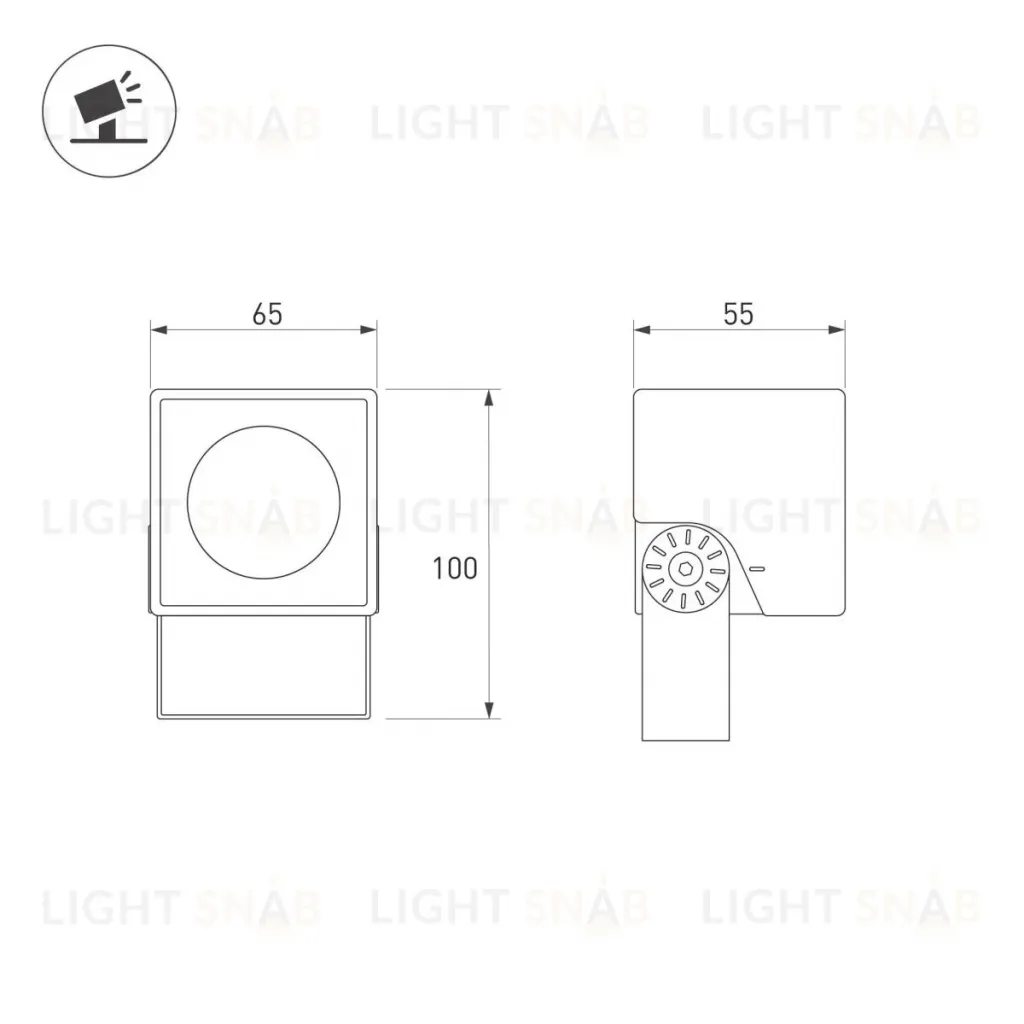 Прожектор Arlight ALT-BLOCK-S65x65-5W Warm3000 (GR, 60 deg, 230V) 054748 054748