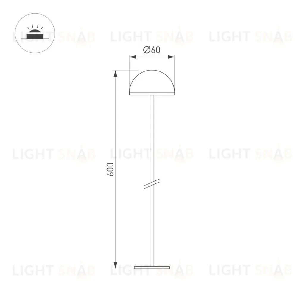 Ландшафтный светильник Arlight KT-ENOKI-BOLL-H600-2W Warm3000 (WH, 100 deg, 24V) 050672 050672