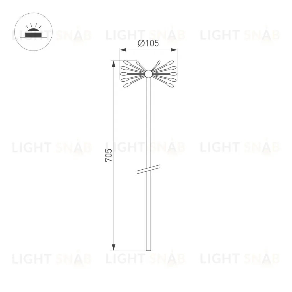 Ландшафтный светильник Arlight KT-DANDEL-BOLL-H705-0.5W Warm3000 (WH, 24 deg, 24V) 050679 050679