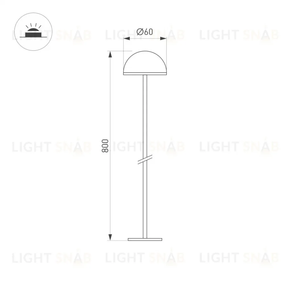 Ландшафтный светильник Arlight KT-ENOKI-BOLL-H800-2W Warm3000 (WH, 100 deg, 24V) 050673 050673