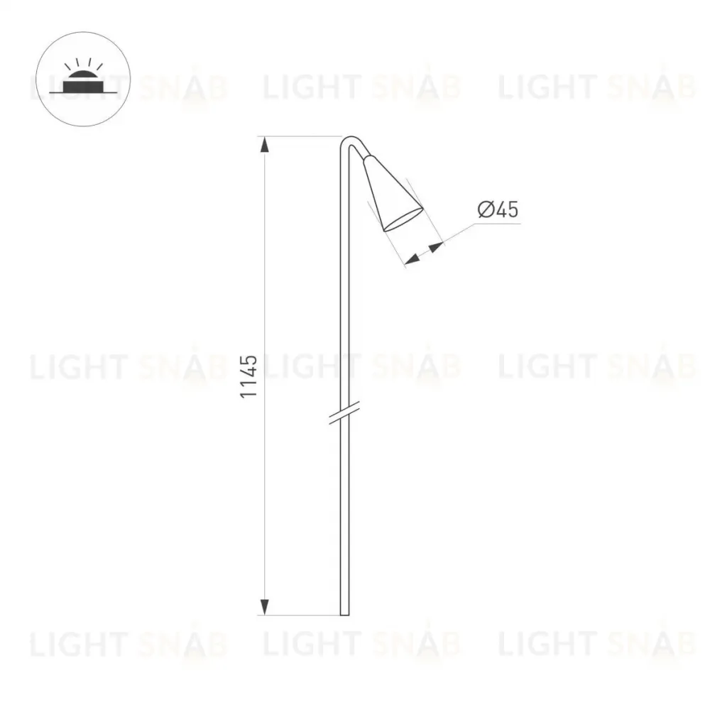 Ландшафтный светильник Arlight KT-HAREBELL-BOLL-H1145-3W Warm3000 (BK, 40 deg, 24V) 050690 050690