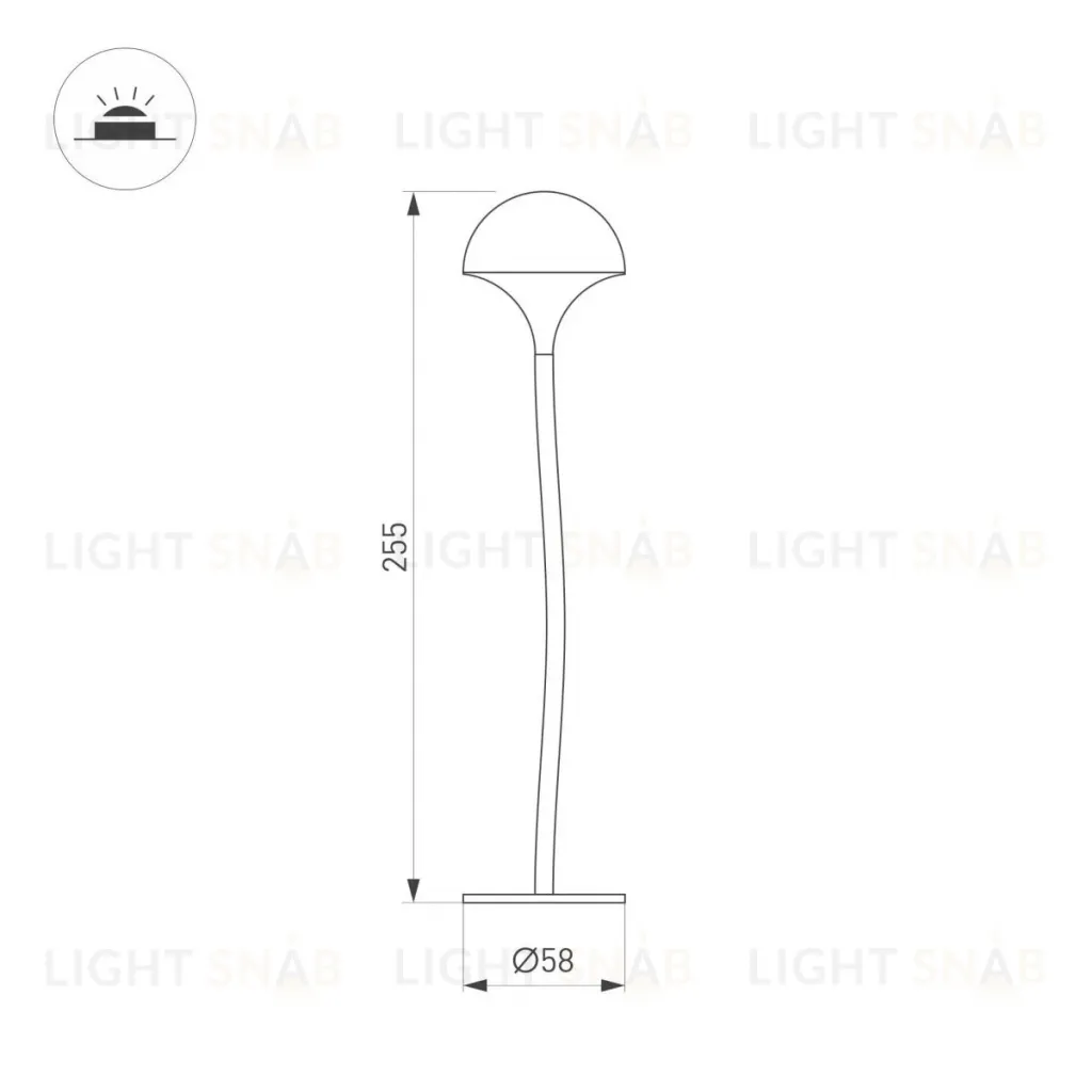Ландшафтный светильник Arlight KT-MUCENA-BOLL-A-H250-1W Warm3000 (WH, 85 deg, 24V) 050668 050668