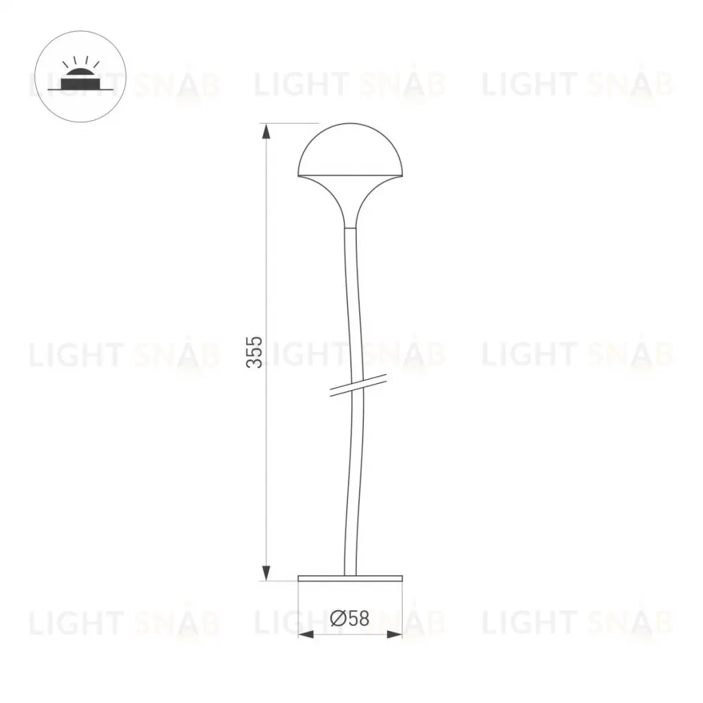 Ландшафтный светильник Arlight KT-MUCENA-BOLL-A-H350-1W Warm3000 (WH, 85 deg, 24V) 050669 050669