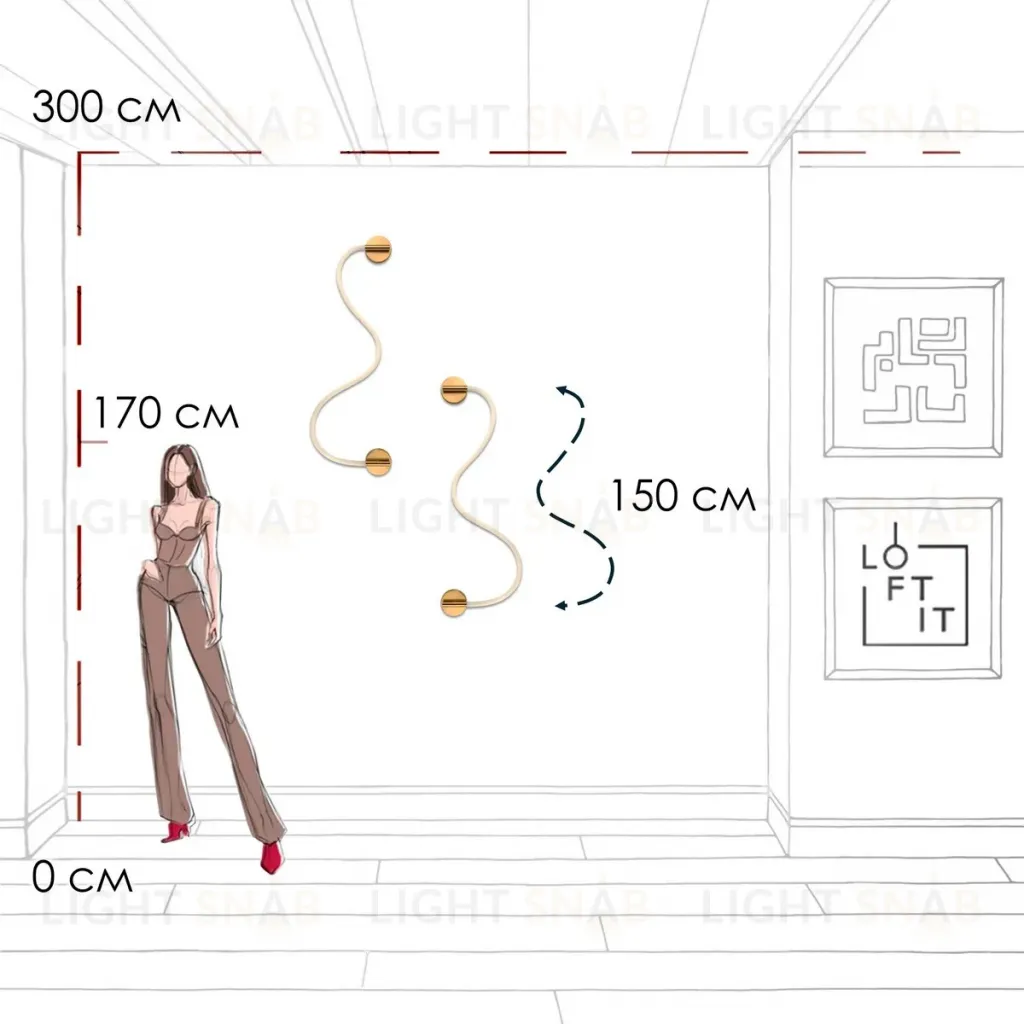 Настенный светильник Loft IT Thread 10388W Brass 10388W Brass