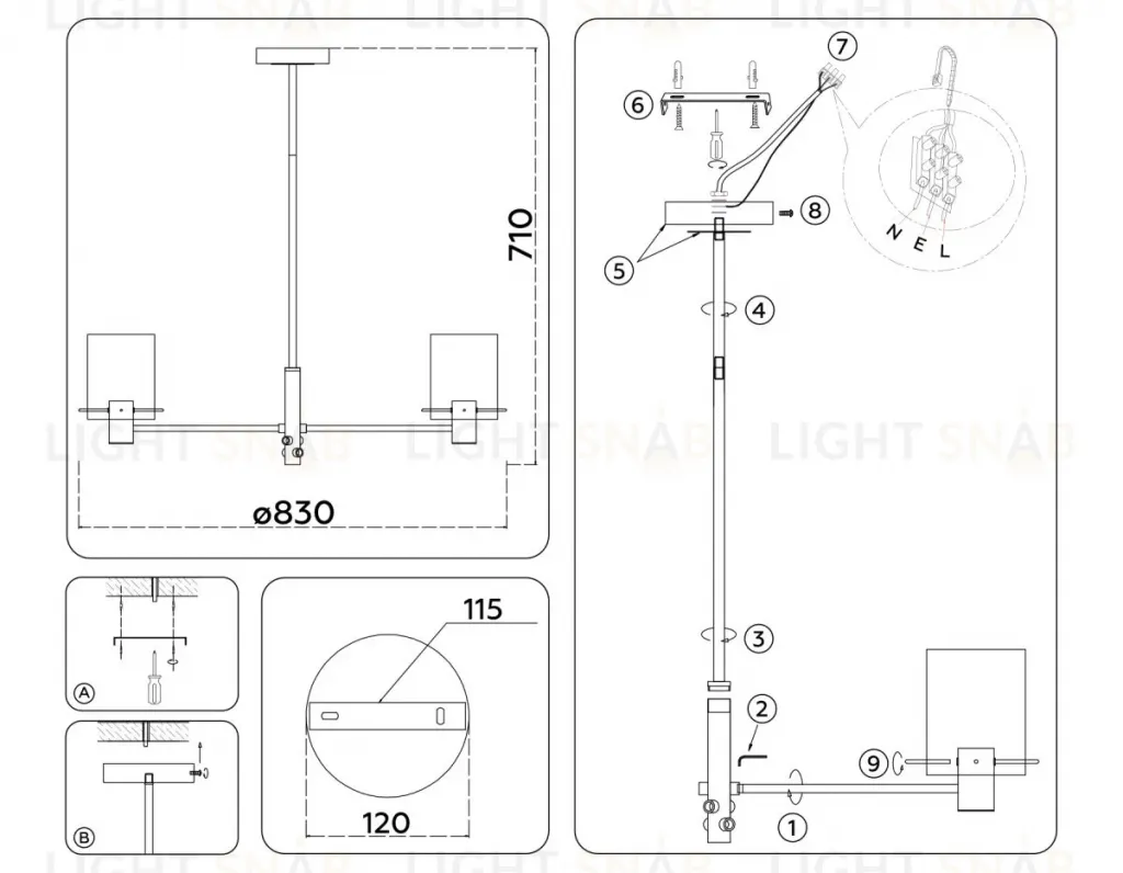 Подвесная люстра Ambrella Light High Light LH57033 LH57033