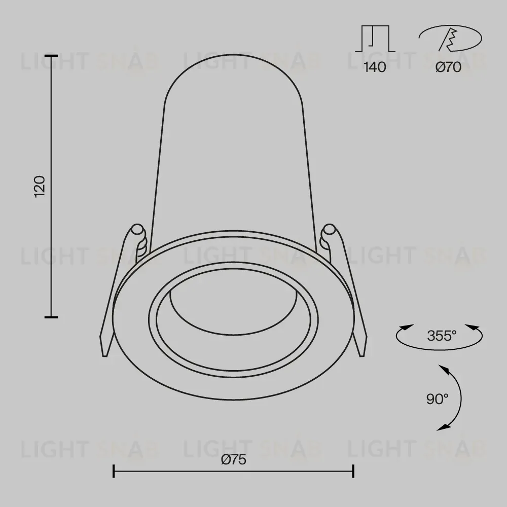 Встраиваемый спот Maytoni Technical Focus Led DL125-L12-3K-B DL125-L12-3K-B