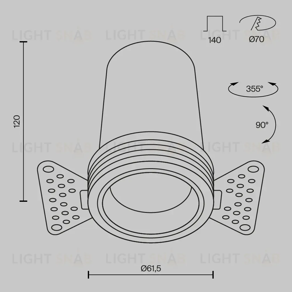 Встраиваемый спот Maytoni Technical Focus Led DL125-L12-4K-TRS-B DL125-L12-4K-TRS-B
