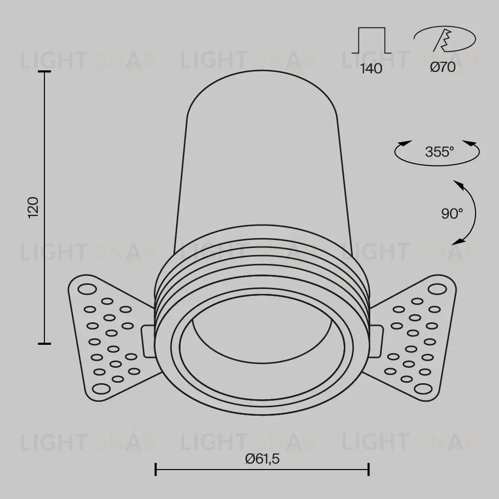 Встраиваемый спот Maytoni Technical Focus Led DL125-L12-3K-TRS-W DL125-L12-3K-TRS-W