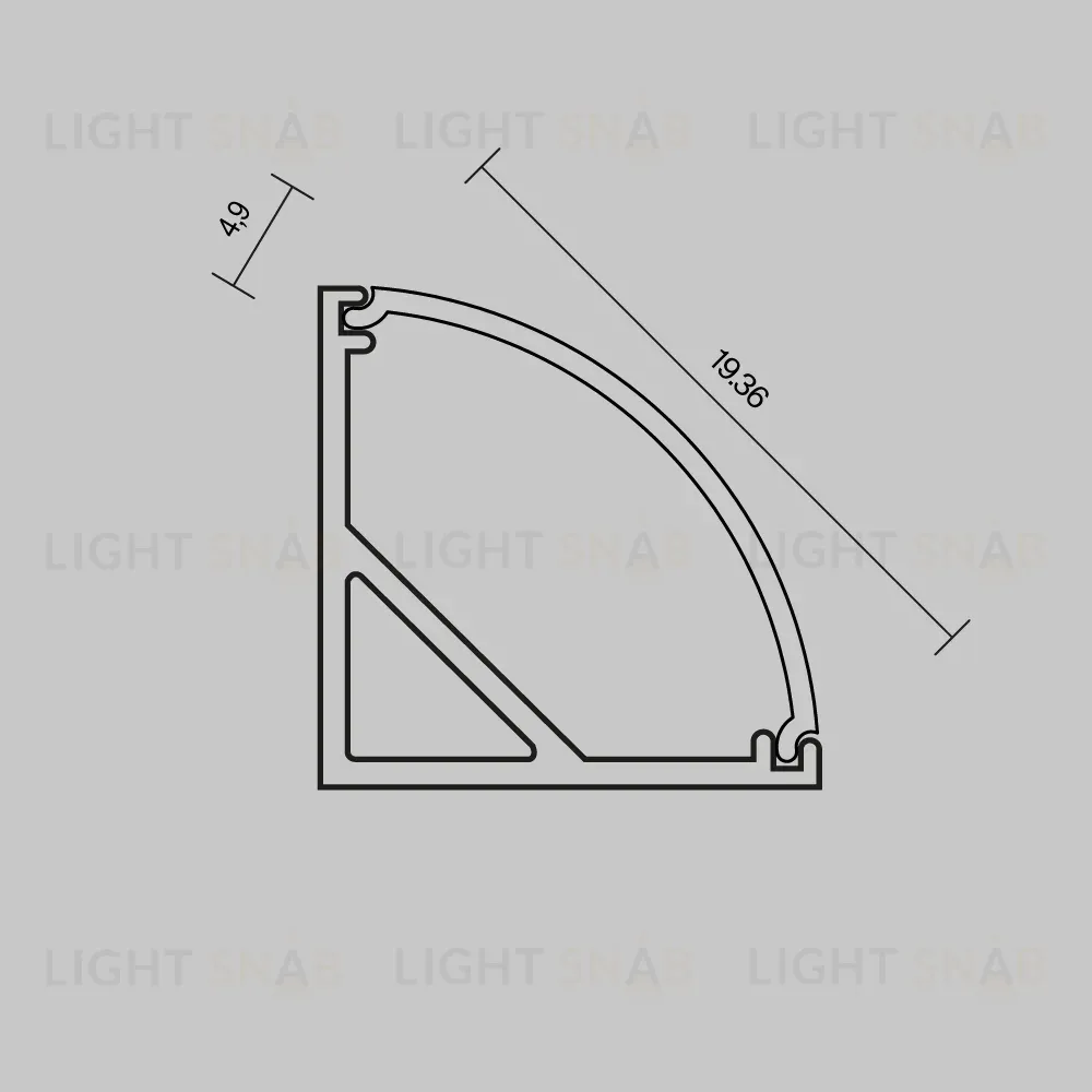 Рассеиватель для профиля 16×16 Дуга Maytoni Led Strip ALM-1616R-B-DF-2M 642027 642027