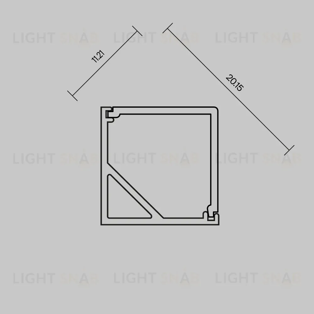 Рассеиватель для профиля 16×16 Угол Maytoni Led Strip ALM-1616S-B-DF-2M 642028 642028