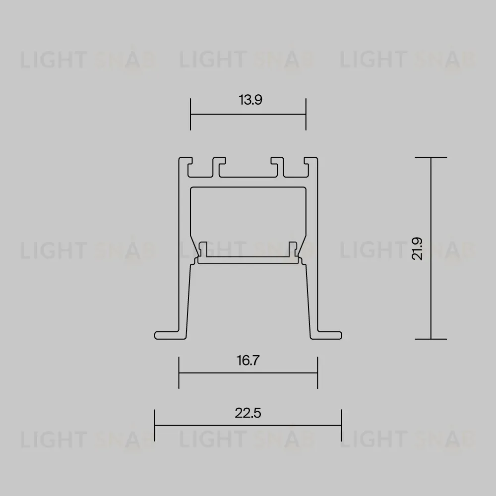 Алюминиевый профиль встраиваемый скрытого монтажа 22x22 Maytoni Led Strip ALM-2222-B-2M 632013 632013