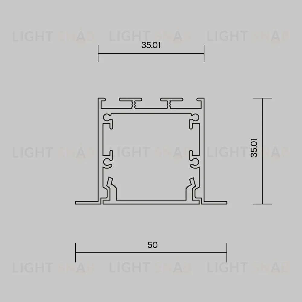 Алюминиевый профиль встраиваемый с накладным фланцем 50x35 Maytoni Led Strip ALM-5035T-B-2M 632012 632012