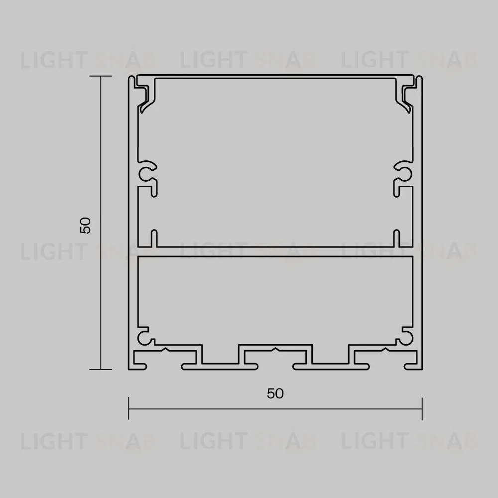 Алюминиевый профиль накладной-подвесной 50x50 Maytoni Led Strip ALM-5050T-B-2M 633008 633008