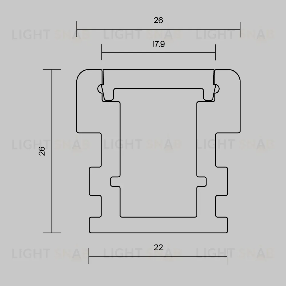 Алюминиевый профиль встраиваемый в пол 26x26 Maytoni Led Strip ALM-2626-S-2M 636016 636016