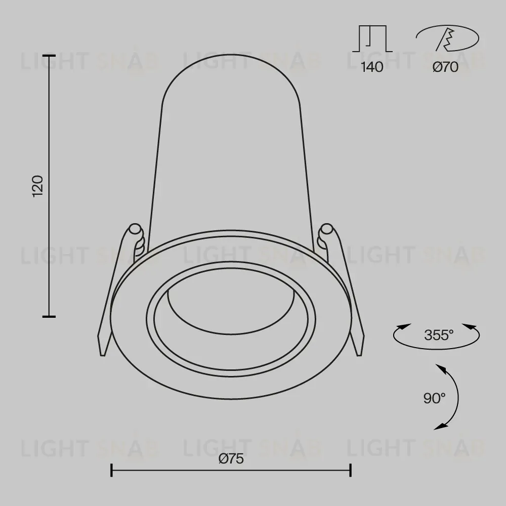 Встраиваемый спот Maytoni Technical Focus Led DL125-L12-4K-W DL125-L12-4K-W
