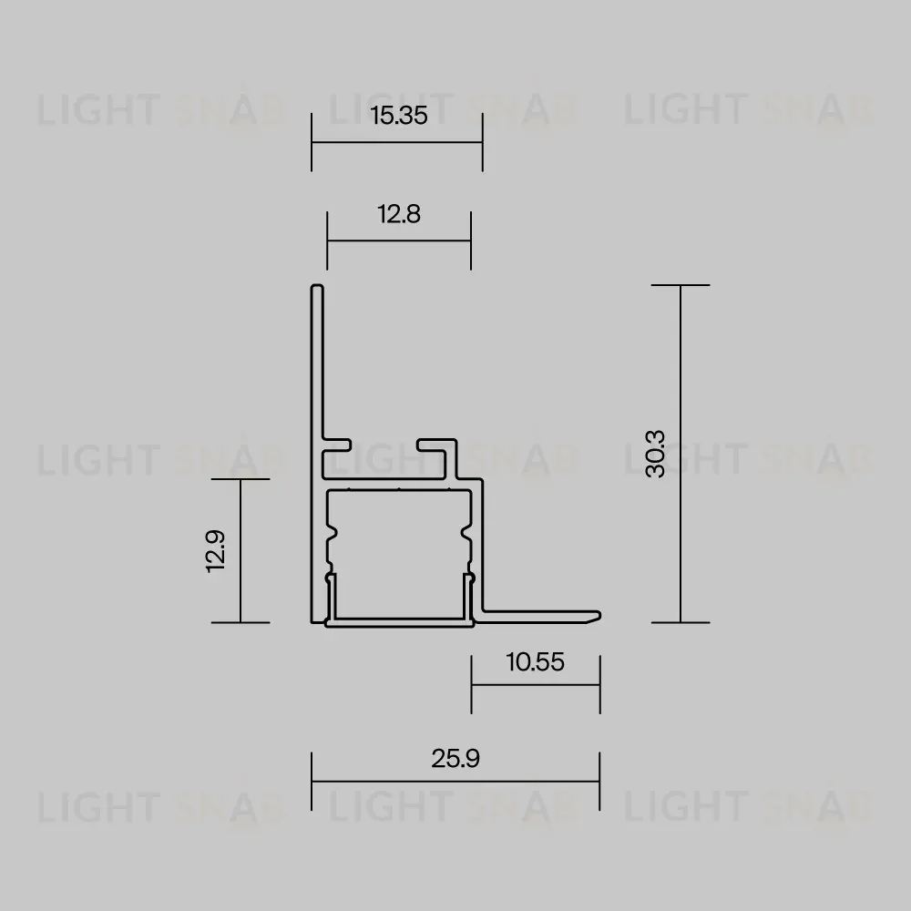 Алюминиевый профиль встраиваемый скрытого монтажа 26x30 Maytoni Led Strip ALM-2630-S-2M 632014 632014