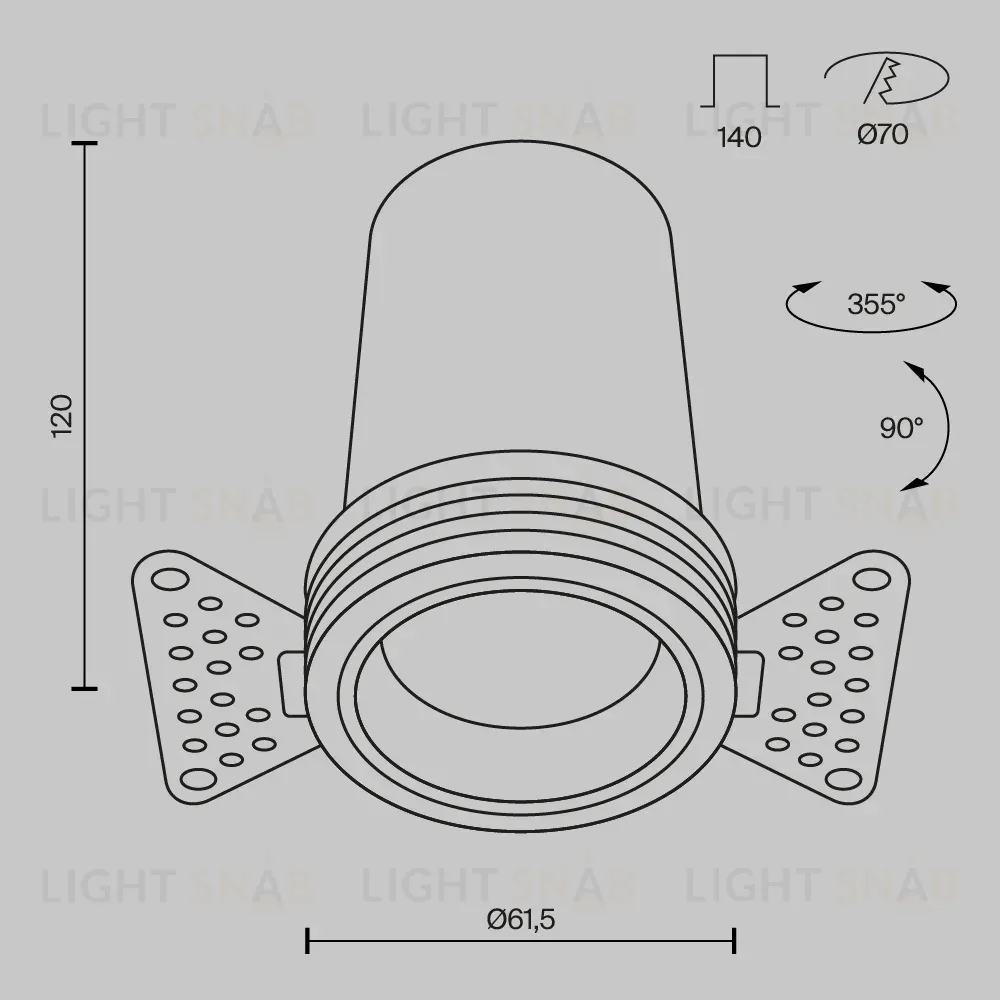 Встраиваемый спот Maytoni Technical Focus Led DL125-L12-3K-TRS-B DL125-L12-3K-TRS-B