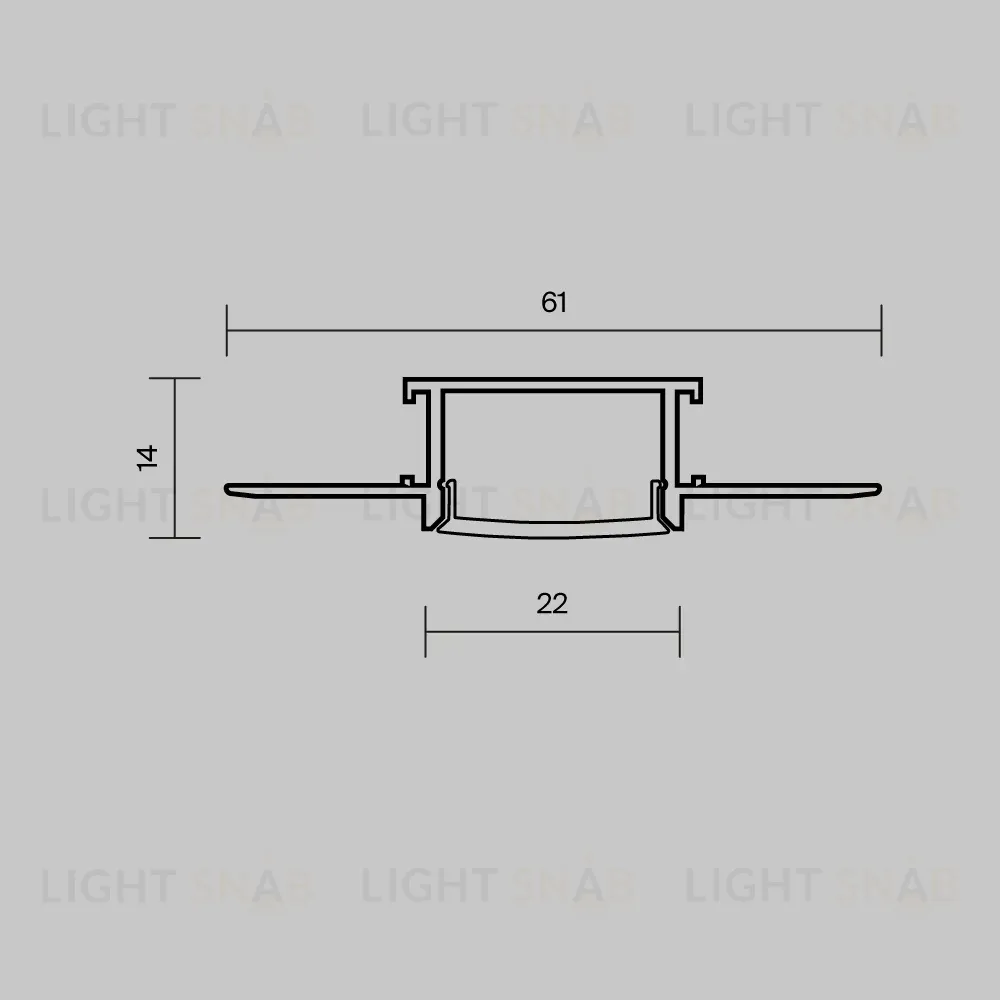 Рассеиватель для профиля 61×14 Maytoni Led Strip ALM-6114-O-DF-10M 642015 642015