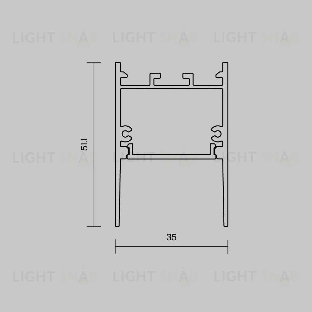 Алюминиевый профиль накладной-подвесной 35x51 Maytoni Led Strip ALM-3551-B-2M 633011 633011