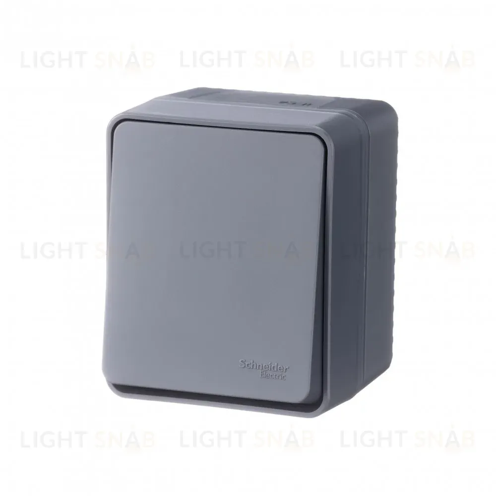 Выключатель 1-клавишный 10 АХ Systeme Electric AtlasDesign Profi54 Наруж Антрацит ATN544011 ATN544011