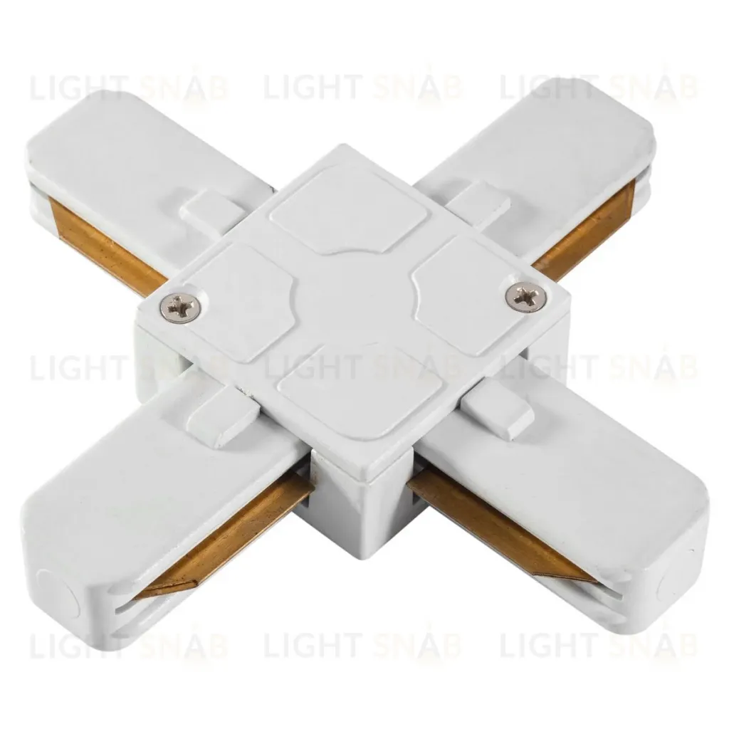 Трековый однофазный X-образный соединитель AM Group AM178 WH AM178 WH