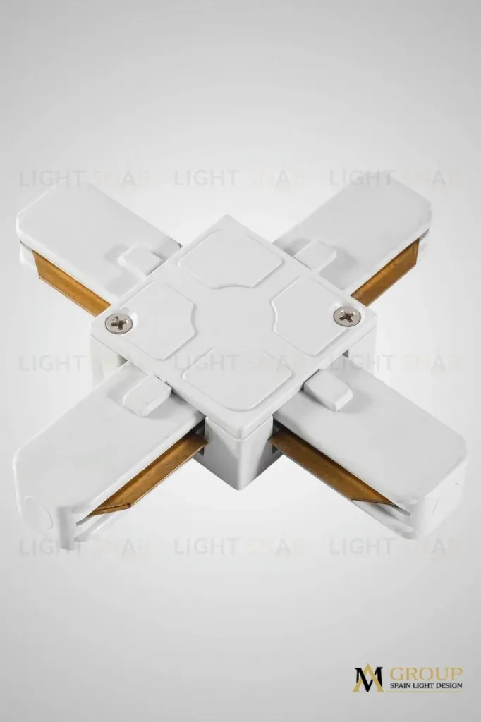 Трековый однофазный X-образный соединитель AM Group AM178 WH AM178 WH