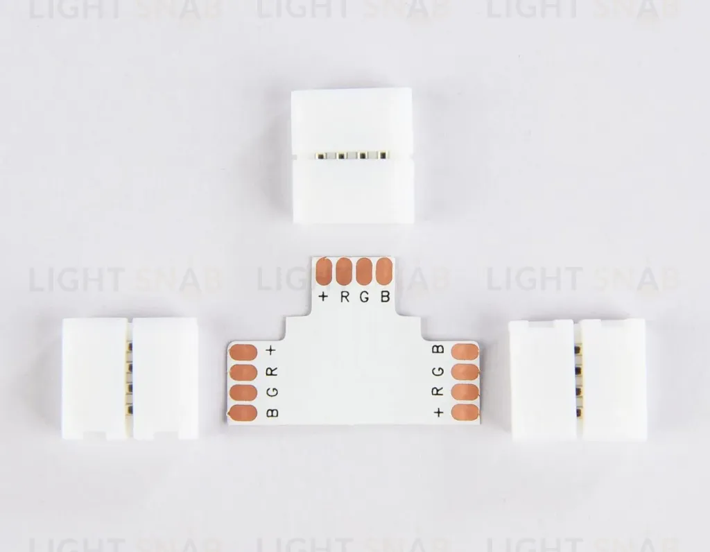 Соединитель T для светодиодной ленты 5050 12/24V (4 конт.) GS7001 (5шт) Ambrella Light Illumination GS7001 GS7001