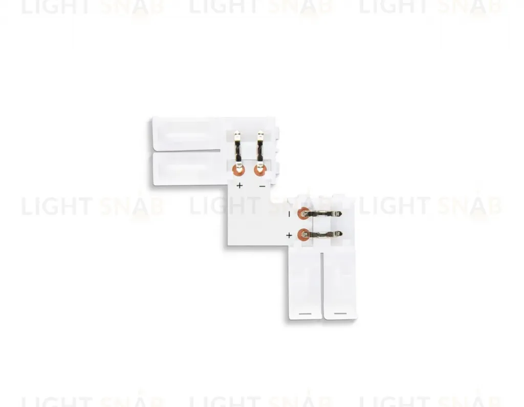 Соединитель угловой L для светодиодной ленты 5050 12/24V (2 конт.) GS6551 (10шт) Ambrella Light Illumination GS6551 GS6551