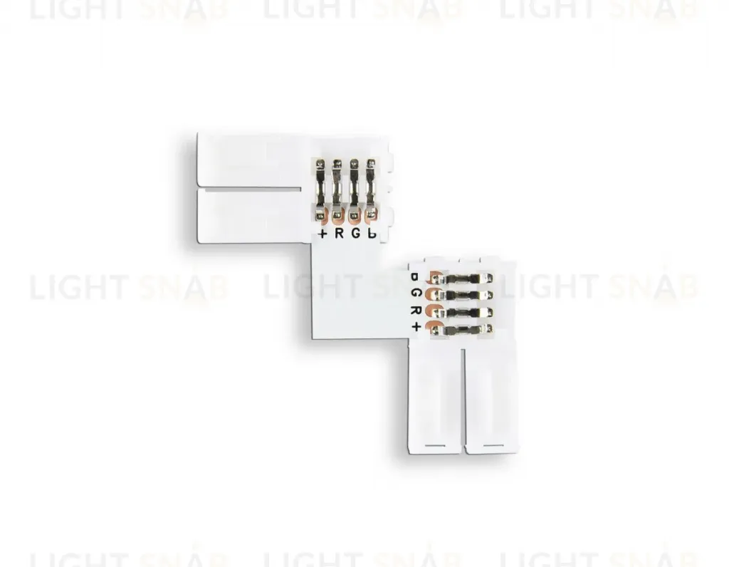 Соединитель угловой L для светодиодной ленты 5050 12/24V (4 конт.) GS6701 (10шт) Ambrella Light Illumination GS6701 GS6701