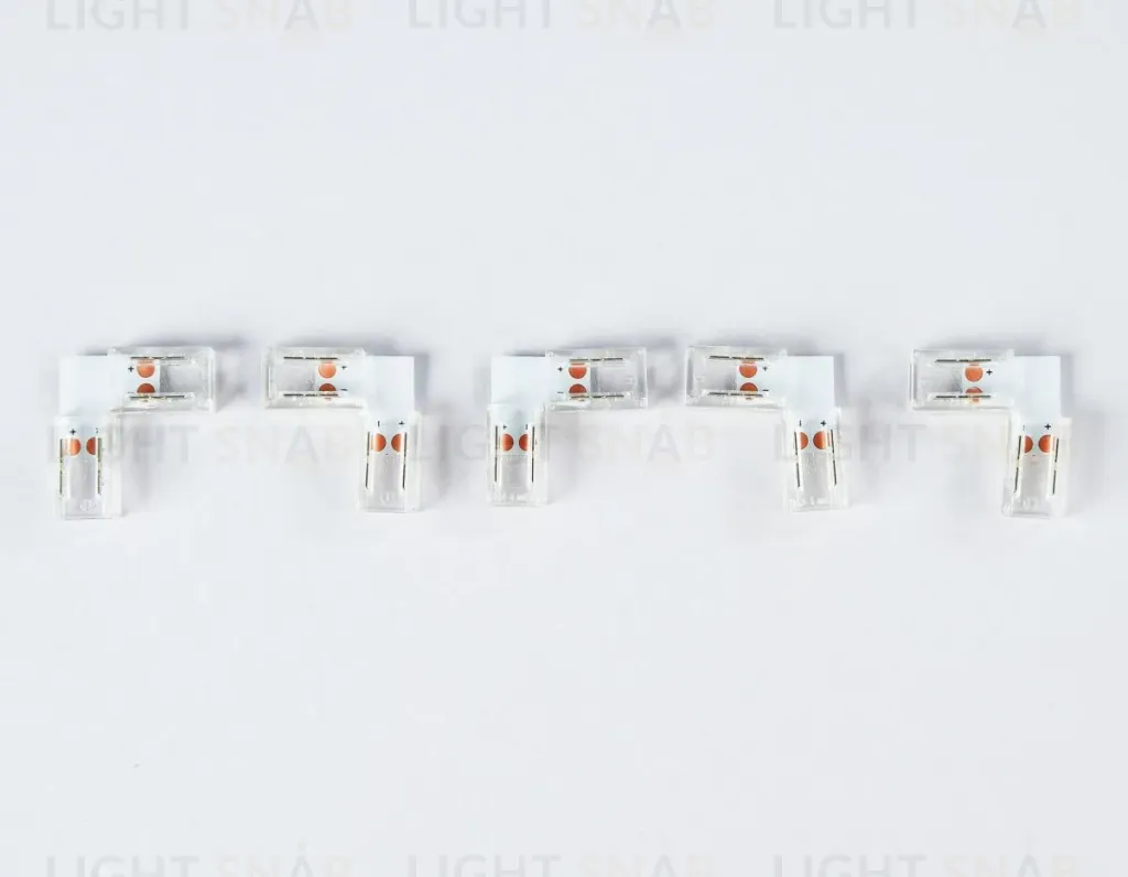 Соединитель угловой L для светодиодной ленты COB 8mm 12/24V (2 конт.) GS6851 (5шт) Ambrella Light Illumination GS6851 GS6851