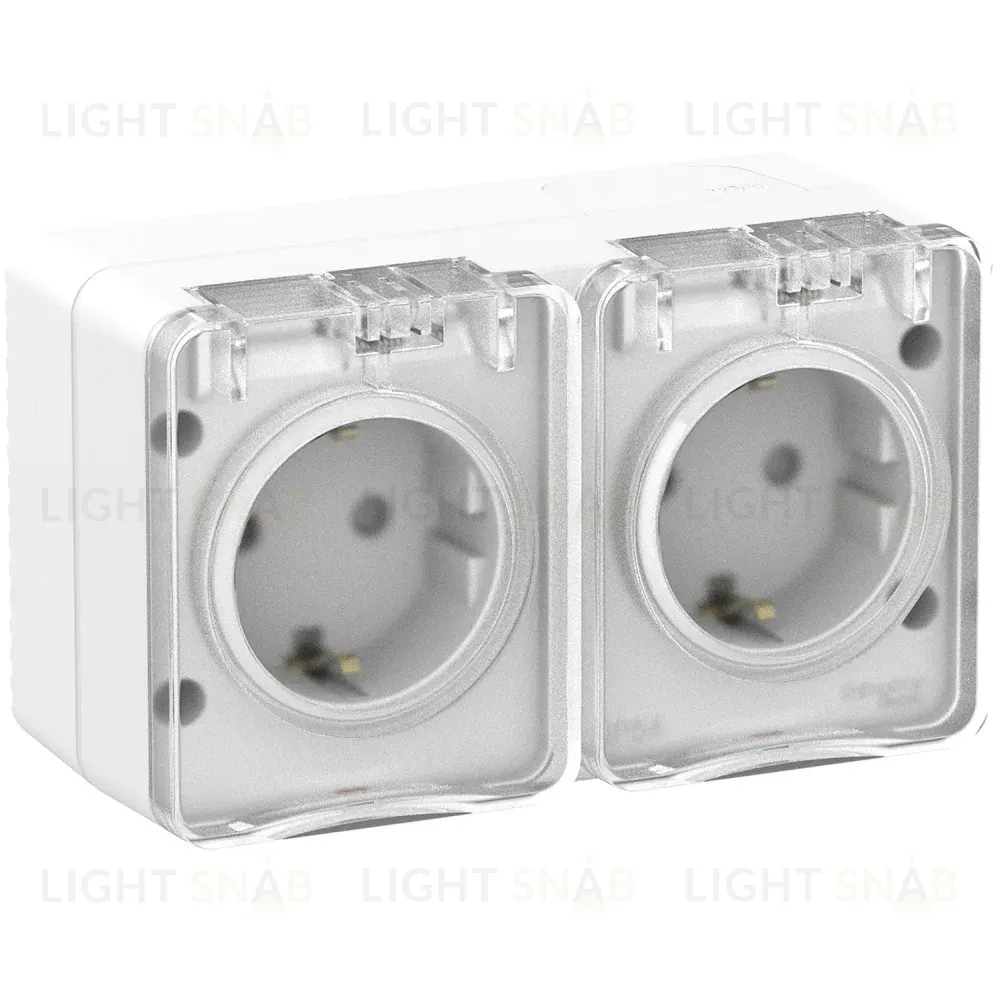 Розетка 2-ая с/з со шт., 16А 250B IP54 Systeme Electric AtlasDesign Profi54 ATN540126 ATN540126