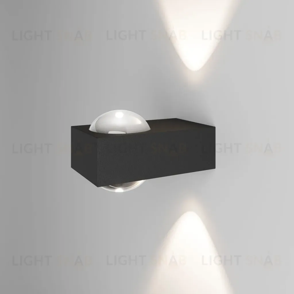 Уличный настенный светильник Elektrostandard Lenses черный 35191/W 4690389216428 a070458 4690389216428