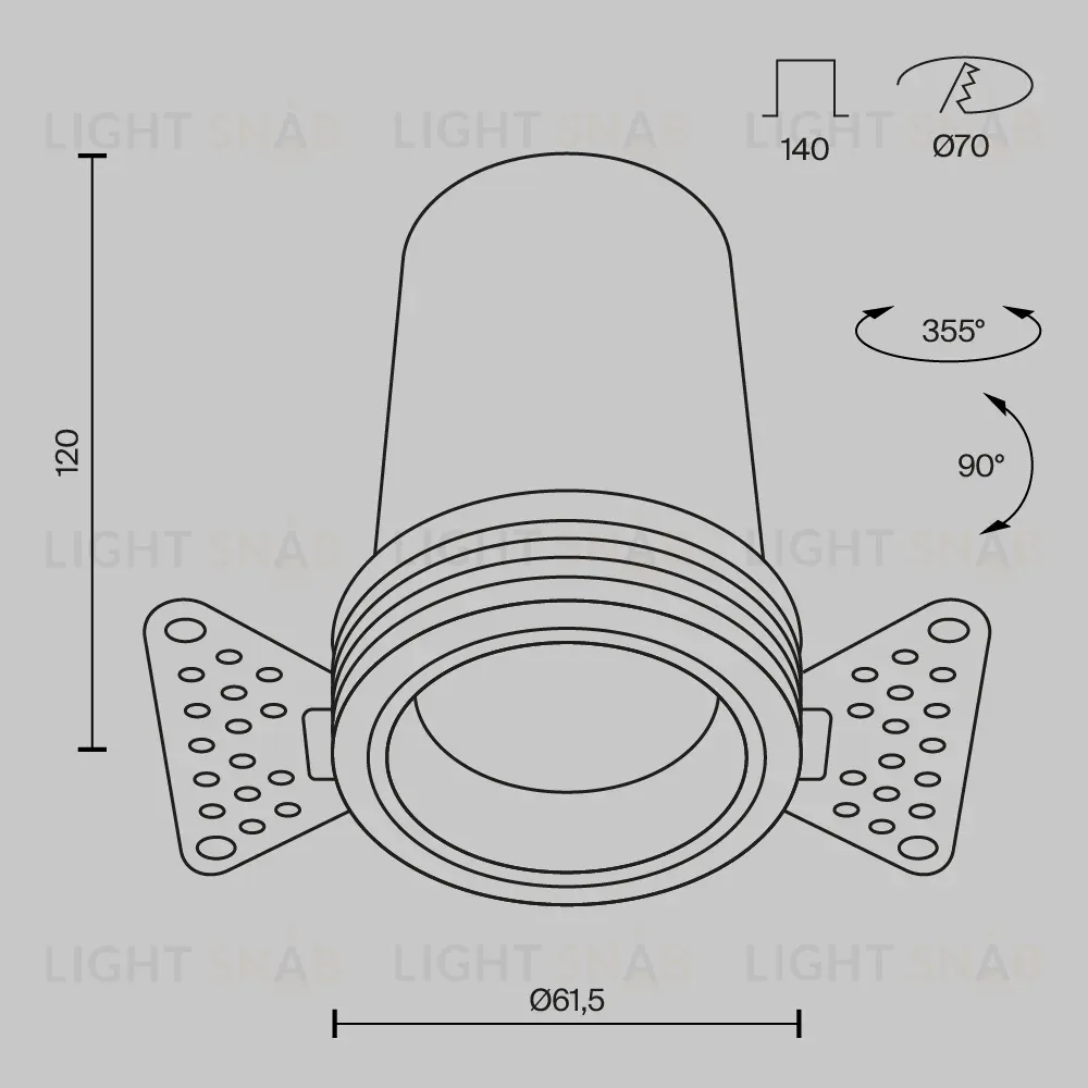 Встраиваемый светильник Maytoni Technical Focus Led DL125-L12-4K-TRS-W DL125-L12-4K-TRS-W