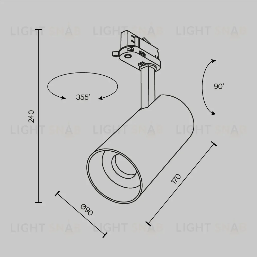 Трековый трехфазный светильник Maytoni Technical Focus Led TR197-3-40WCCT-M-B TR197-3-40WCCT-M-B