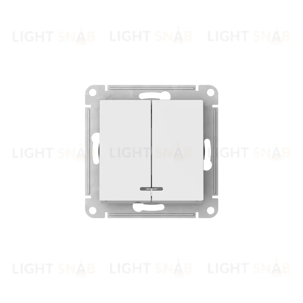 Выключатель 2-клавишный с подсвет.,сх.5а, 10АХ, Systeme Electric AtlasDesign Белый ATN000153S ATN000153S
