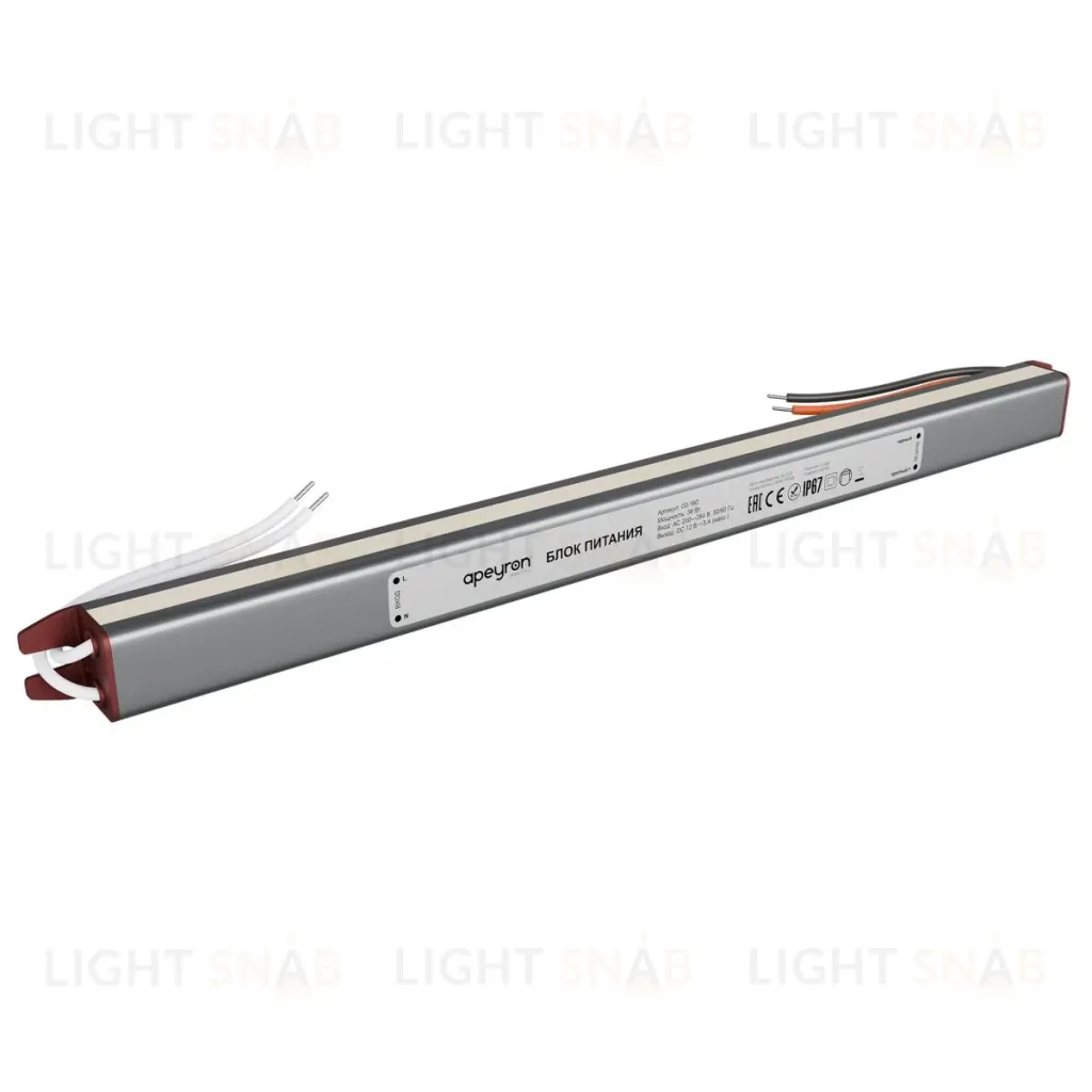 Блок питания Apeyron 12В, 36Вт, 200-264В, 3А, IP67 03-180 03-180