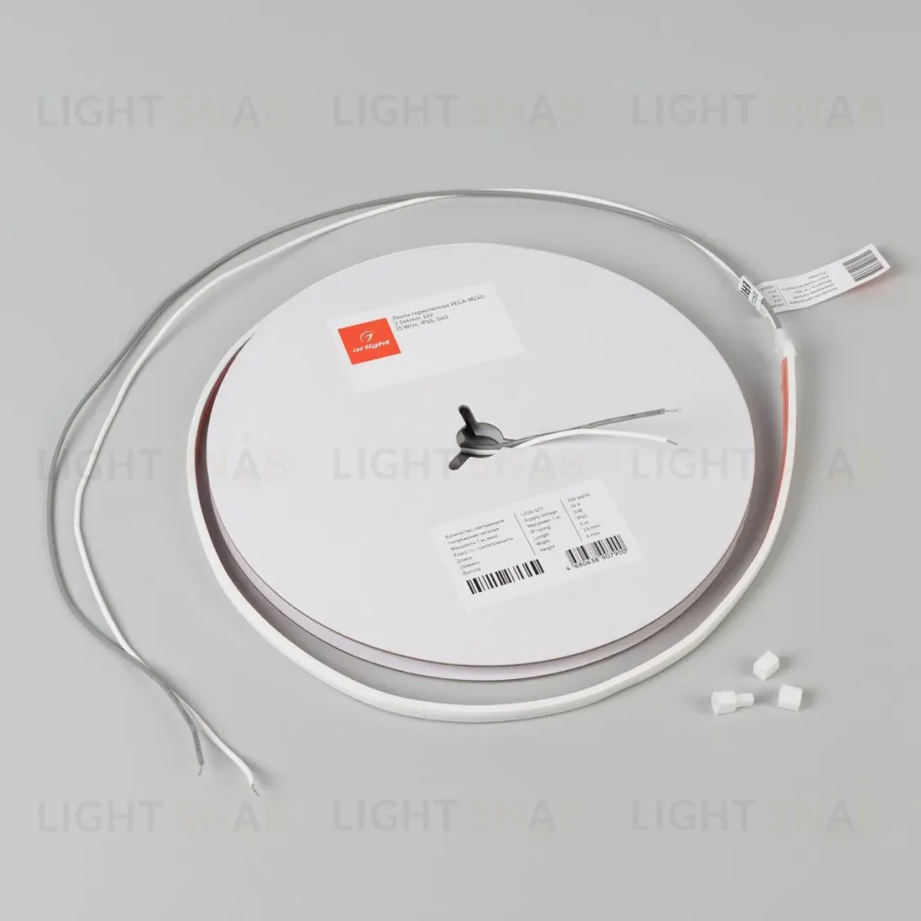 Светодиодная лента герметичная Arlight VELA-M240-2.5x6mm 24V Warm3000 (5 W/m, IP65, 5m) 053268 053268