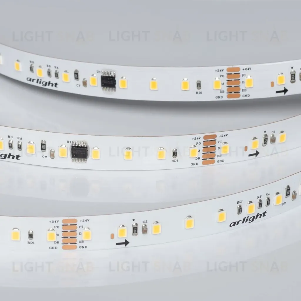 Светодиодная лента Arlight DMX-A96-12mm 24V Warm3000-PX12 (14 W/m, IP20, 5m) (CRI>90) 058173 058173