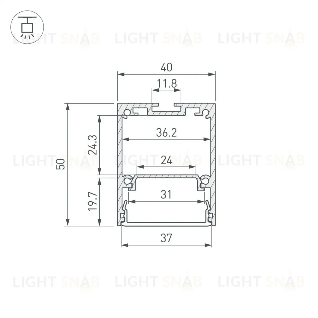 Профиль Arlight IP-LINE-4050-2000 BLACK (Алюминий) 053898 053898