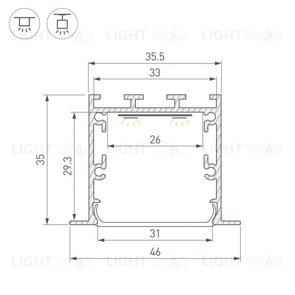 Профиль Arlight LINIA49-F-M-2000 BLACK (Алюминий) 057040 057040