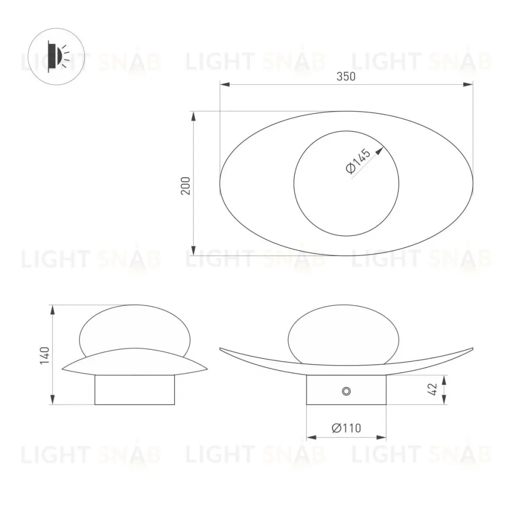 Настенный светильник Arlight  SP-PERLEN-WALL-L350-6W Warm3200-MIX (GD, 150 deg, 230V, TOUCH-DIM) (IP20 Металл) 057586 057586