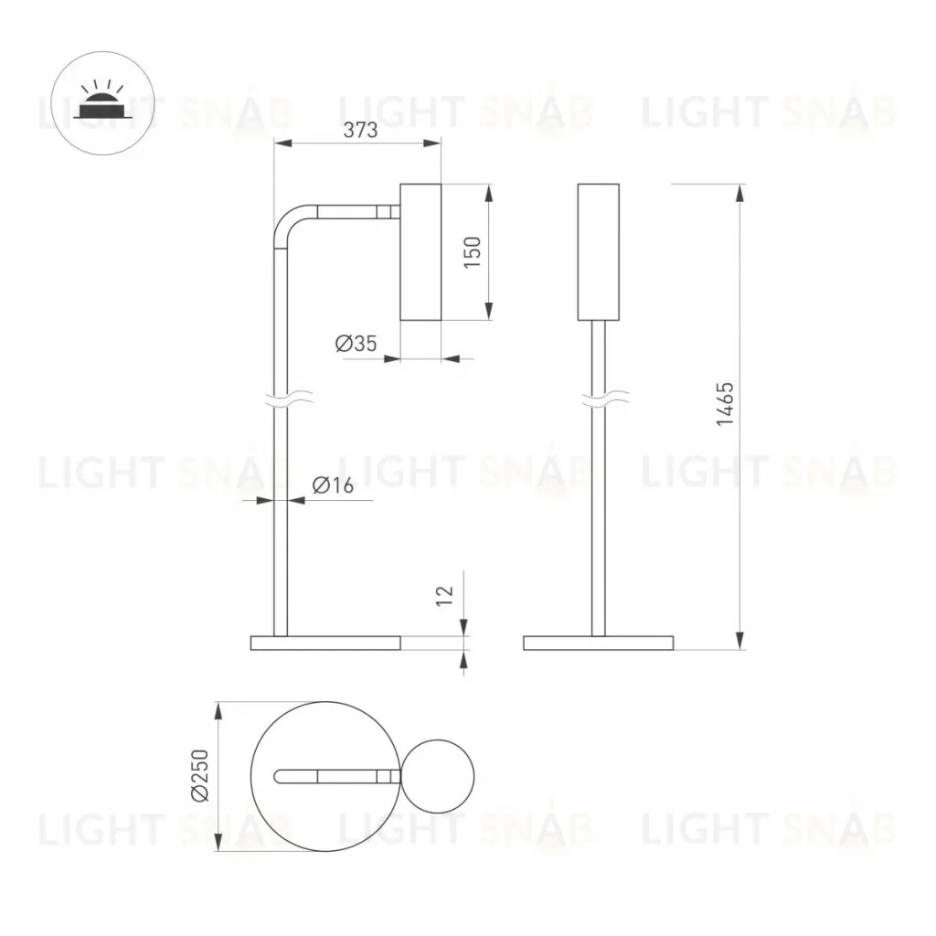 Торшер Arlight SP-VERDI-FLOOR-3W Warm3000 (BR, 20 deg, 230V) (IP20 Металл) 058488 058488