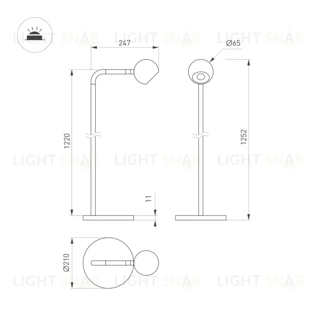 Торшер Arlight SP-OTTORI-FLOOR-6W Warm3000 (BR, 30 deg, 230V) (IP20 Металл) 058485 058485