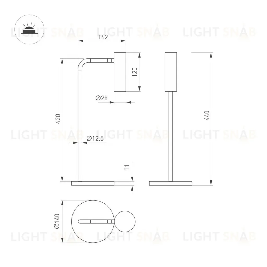 Настольная лампа Arlight SP-VERDI-TAB-3W Warm3000 (BR, 20 deg, 230V) (IP20 Металл) 058489 058489