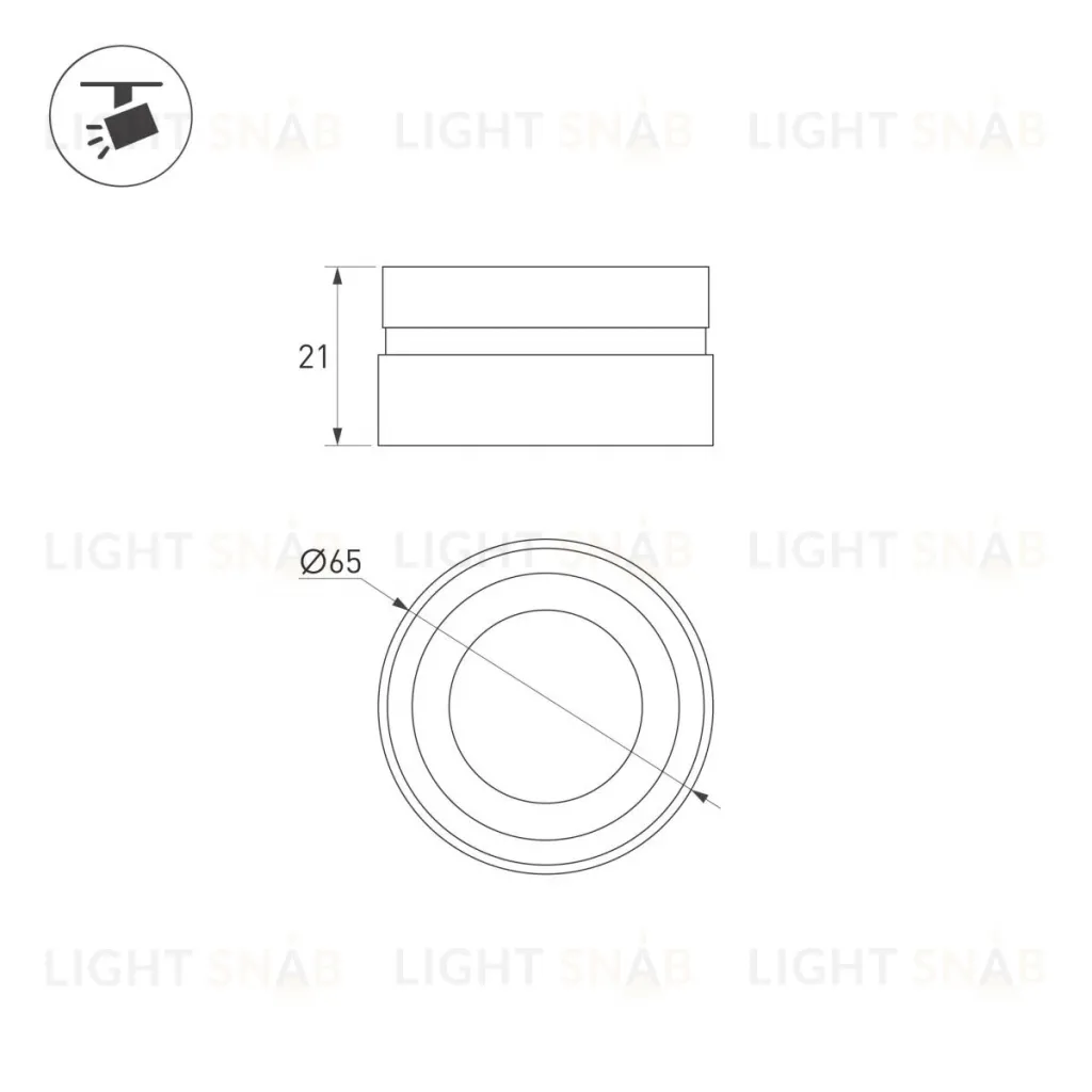 Насадка с фиксированным углом Arlight LGD-ARTIFACT-LENS-R65 (BK, 10 deg) (Металл) 057117 057117