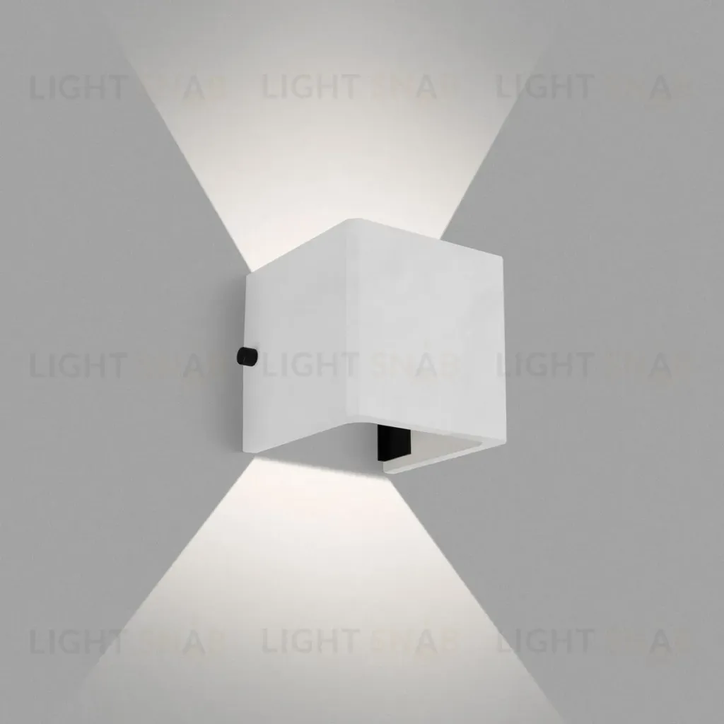 Уличный настенный светильник Arlight LGD-PERAN-WALL-S120x120-6W Warm3000 (WH, 0-80 deg, 230V) (IP65 Бетон) 058169 058169