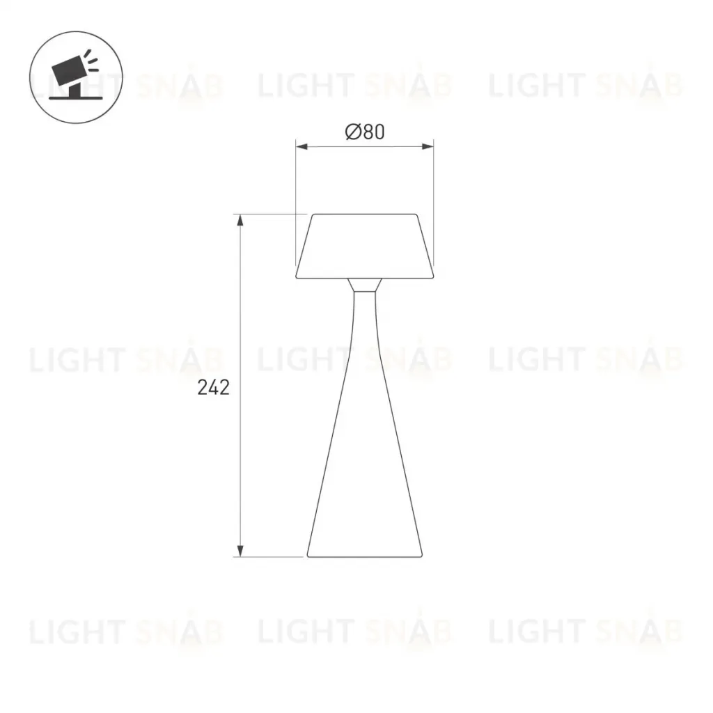 Настольная лампа с аккумулятором Arlight SP-TOMMY-TAB-2W Warm3000-MIX (WH, 154 deg) (IP54 Металл) 058565 058565