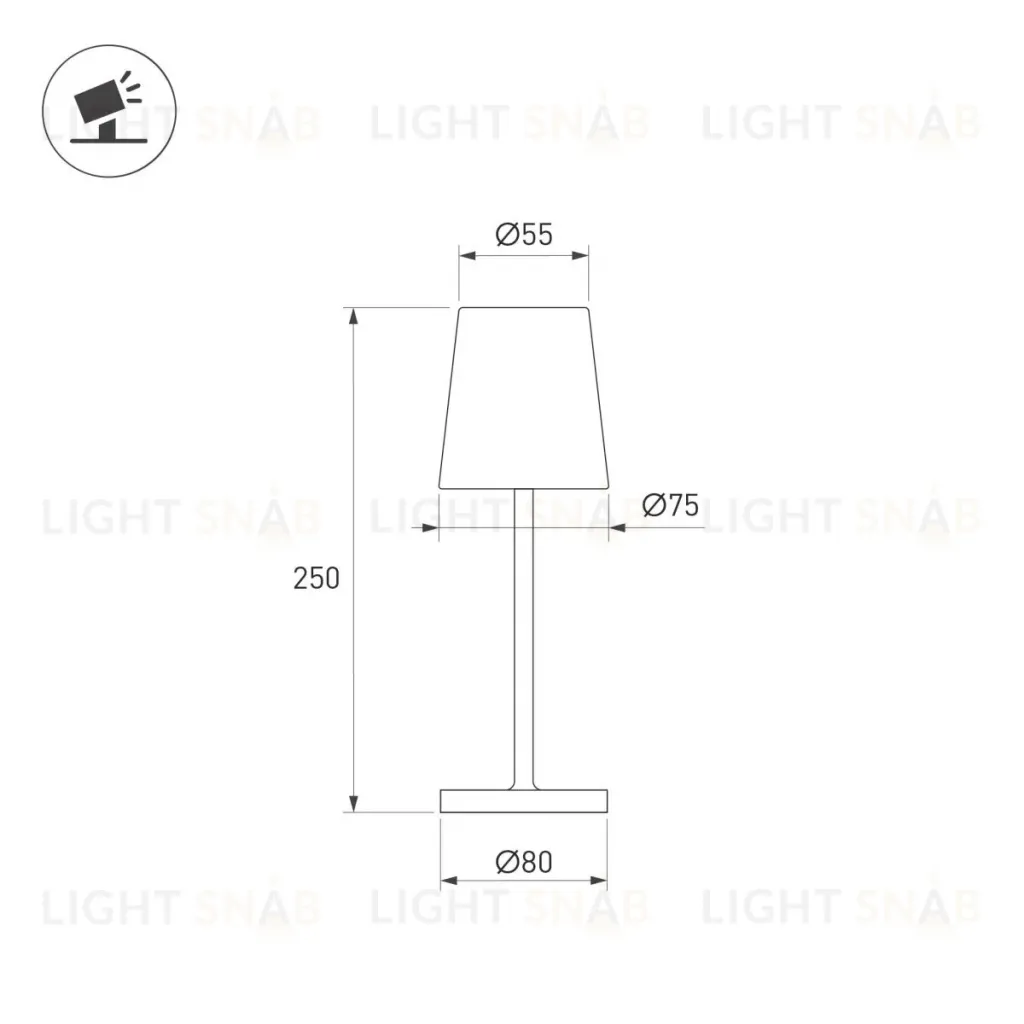 Настольная лампа с аккумулятором Arlight SP-DAISY-TAB-1.5W Warm3000-MIX (RS, 90 deg) (IP54 Металл) 058566 058566
