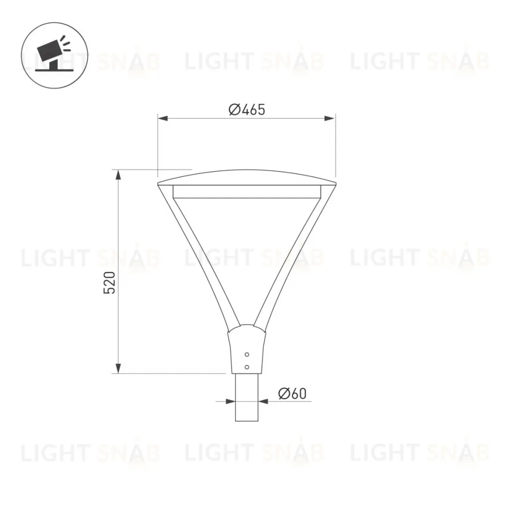 Уличный светильник Arlight ALT-OSARIS-50W Warm3000 (BK, 145х60 deg, 230V) (IP65 Металл) 051857 051857